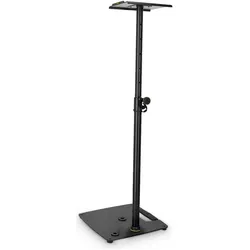 Gravity SP 3202 CS B - Studiomonitor-Ständer mit quadratischem Stahlsockel (1 Stk., Ständer, Höhenverstellbar), Lautsprecher Ständer + Wandmontage, Schwarz