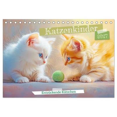 Katzenkinder - Entzückende Kätzchen (Tischkalender 2027 DIN A5 quer), CALVENDO Monatskalender