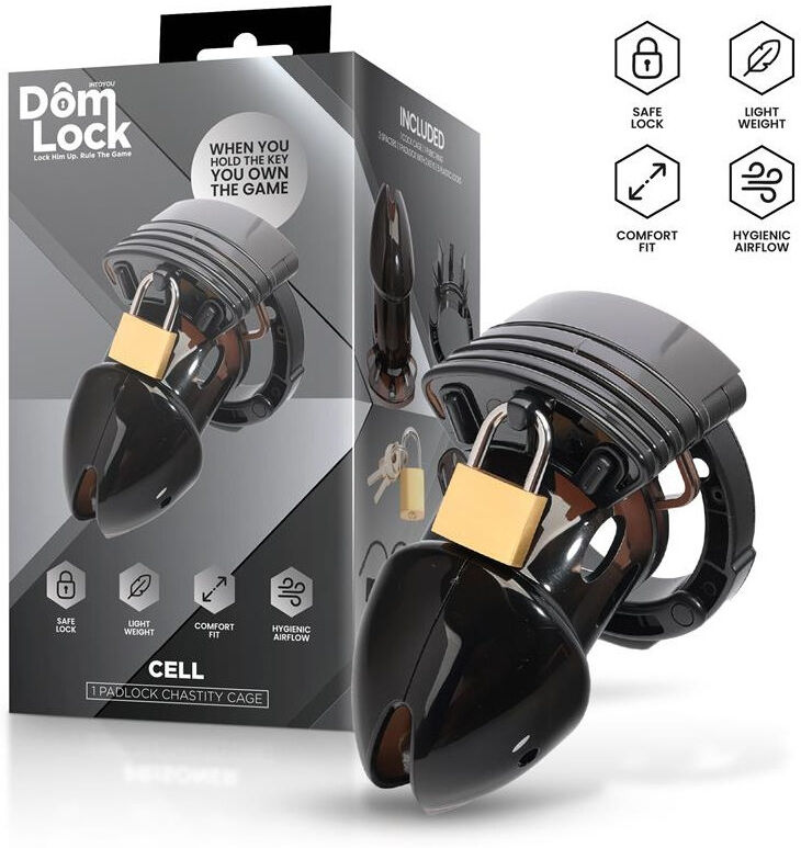 DOMLOCK Cage pour pénis ajustable avec espaciadores et cadenas