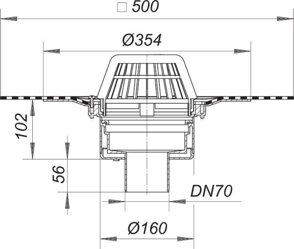 Dallmer Dachablauf 62 DallBit, DN 70, 622044 622044