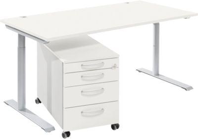 Komplettset Modena Flex, Schreibtisch B 1600 mm, höhenverstellbar