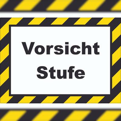 HB-Druck Vorsicht Stufe Aufkleber A7 (74x105mm)