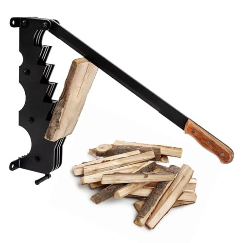 ECD Germany Handkloofmachine met houten handvat en wandmontage - Zwart gietijzer