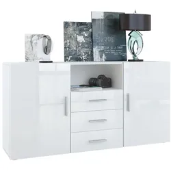SIDEBOARD Skadu Front in Weiß Hochglanz