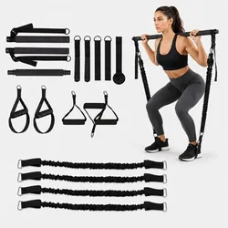 Relaxdays Pilates Bar Kit mit Widerstandsbändern Schwarz