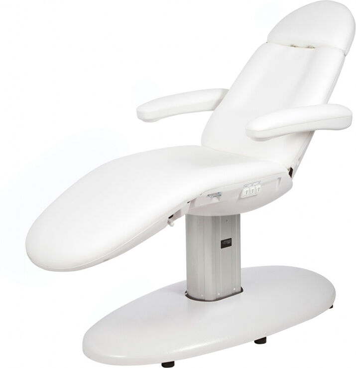 Cadeirão marquesa de estética Vome: Elétrico com três motores para regular a altura e inclinação do respaldo, grande conforto e reposabrazos abatibles