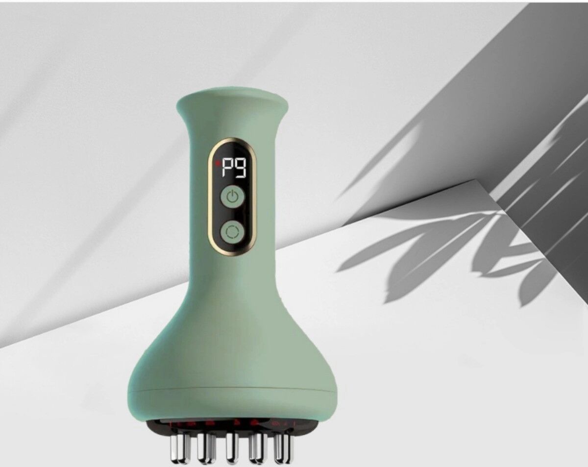 INF Brosse Méridienne Électrique pour la Maison - Gua Sha Multifonctionnelle et Masseur Sans Fil Compatible Cupping avec Vert