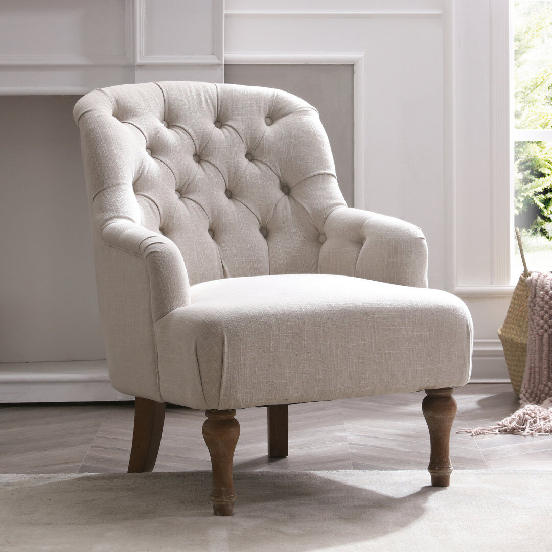 Etta Avenue Aileen Upholstered Armchair Cream 84.5cm H X 68cm W X 80.5cm D