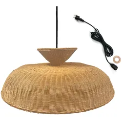 Lumisky DARMA D80CM 5M netzbetriebene Pendelleuchte Rattan Beige