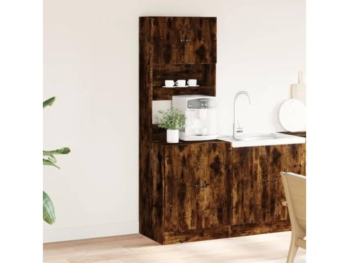KTHLBRH Küchenschrank Eiche Rauch 60 x 50 x 180 cm Holz mehrschichtig Türen und Schubladen, großer Stauraum für Utensilien, inklusive Wandbefestigung, für Restaurants und Häuser