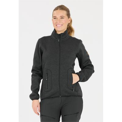 Fleecejacke WHISTLER "SAMANI", Damen, Gr. 38, grau (schwarz), 100% Polyester, meliert, normal, hoch geschlossener Ausschnitt, Jacken Fleecejacke, aus schnell trocknendem Funktionsmaterial