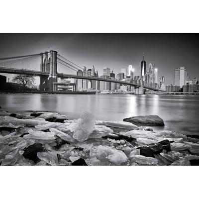 Fototapete PAPERMOON "Photo-Art MARTIN FROYDA, NEW YORK - BROOKLYN BRIDGE", bunt, B:5m L:2,8m, Vlies, Tapeten
