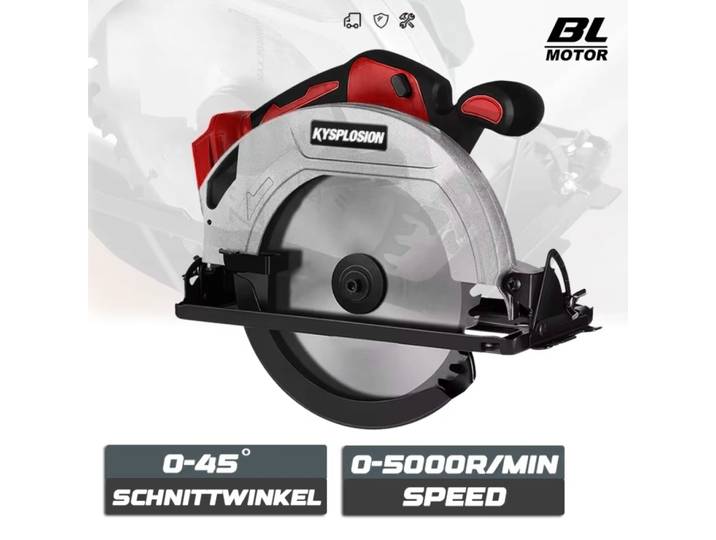 Scie circulaire électrique sans fil de 7 pouces, scie à bois sans fil, réglage du coupe à 45 degrés, outil pour batterie Milwaukee M18