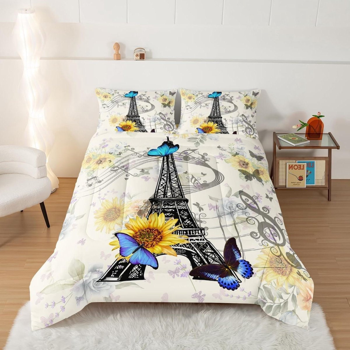 Dekbedset 4 seizoenen met kussenslopen Parijs thema microfibre