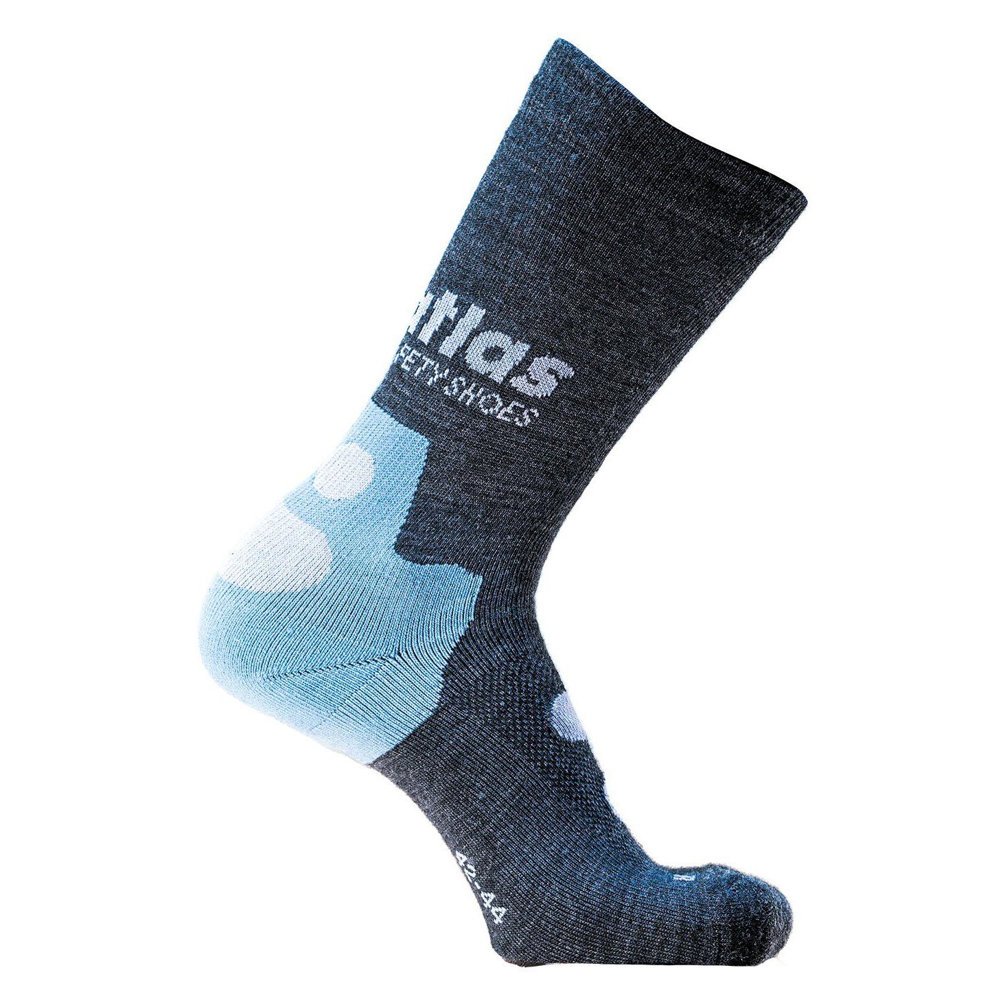 Atlas All Seasons Workwear Sock, Grösse 35-38, grey/lightgrey (35 - 38) (160510 35-38)