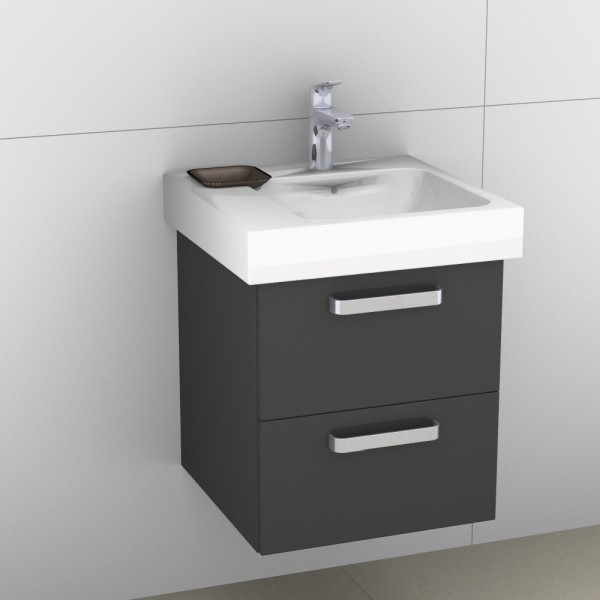 Artiqua 413 Waschtischunterschrank für iCon 124150 Anthrazit Glanz, 413-WU2L-K07-7065-51 413-WU2L-K07-7065-51