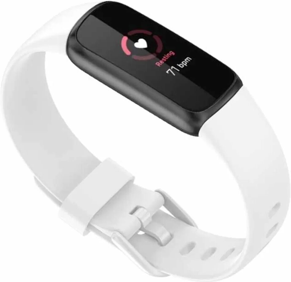 INF Silikon Ersatzarmband kompatibel mit Fitbit Luxe Smartwatch – weiches Silikon mit Dornschließe, mehrere Farben, zwei Größen Weiß Klein