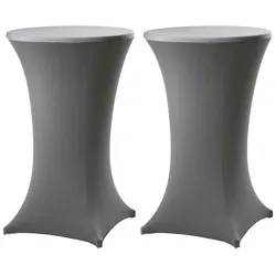 Baumarktplus 2er Set Stehtischhusse Stretch anthrazit Partytisch Bistrotisch 80cm