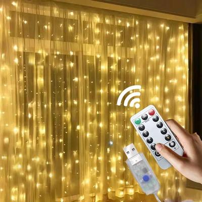 Inspired Finds 3M LED Curtain Fairy Lights Warm & Festive Icicle String Lights For Christmas, Weddings, And Home Decor white 3m X 3m