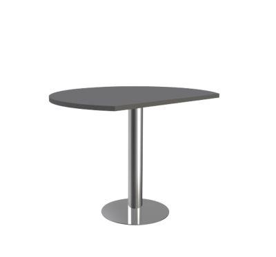 Anstelltisch Toledo, höhenverstellbar, gerundet, Säulenfuß, ø 1000 mm, anthrazit