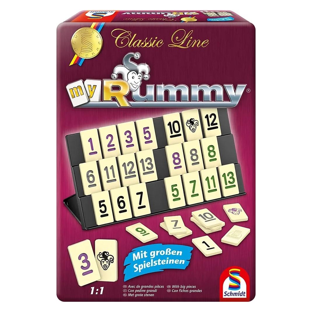 Schmidt Spiele Classic Line, MyRummy, Metalldose (Deutsch, Englisch, Französisch, Italienisch, 2 - 4 Spieler) (49474)