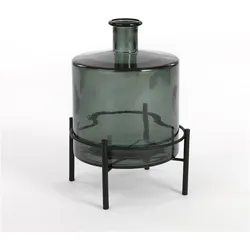 Mica, Vase, Glasflasche Decorations Guan H 26 cm Ø 21 cm grau (5 l)