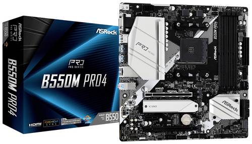 ASRock B550M Pro4 Mainboard Sockel (PC) AMD AM4 Formfaktor (Details) Micro-ATX Mainboard-Chipsatz AMD B550