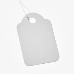 Hängeetiketten mit Faden 24 x 39 mm, Karton, weiß