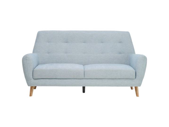 Carryhome 3-Sitzer-Sofa, Blau, Holz, Kunststoff, Eiche, massiv, 200x105x84 cm, Typenauswahl, Rücken echt, Wohnzimmer, Sofas & Couches, Sofas, 3-Sitzer Sofas