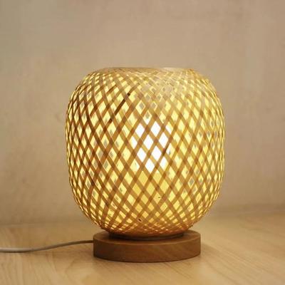 Uplift Picks Adjustable Rattan Table Lamp With Bamboo Woven Shade Natural Bedside Light us Plug