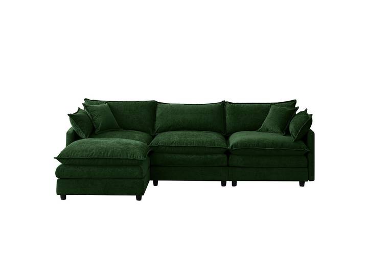 Komhtom Ecksofa-Bequemes L-Sofa für kleine Wohnungen, Grün, Mode, 267x154 cm, Wohnzimmer, Sofas & Couches, Wohnlandschaften, Ecksofas