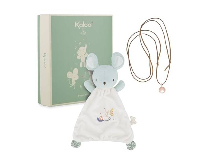 Kaloo K210014 - Doudou Muis + Bola Kettingset - Ideaal geboortegeschenk - Zwangerschapscadeau - Zachtheid en harmonie vanaf de zwangerschap - Gerecyclede materialen en verfijnd design - Geschenkdoos -