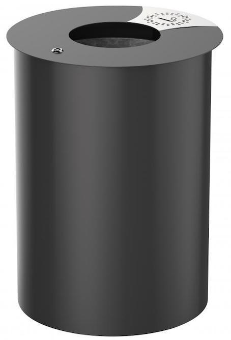 Rossignol 56205 Urbis Abfallbehälter zum Aufstellen oder Befestigen 60 L, Farbe Mangangrau