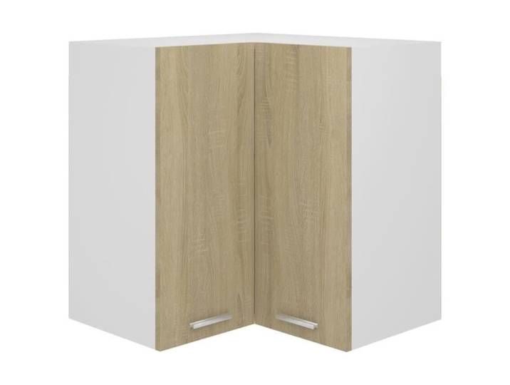 Meuble de cuisine suspendu OVONNI - BON - Armoire d'angle avec 2 étagères - Marron