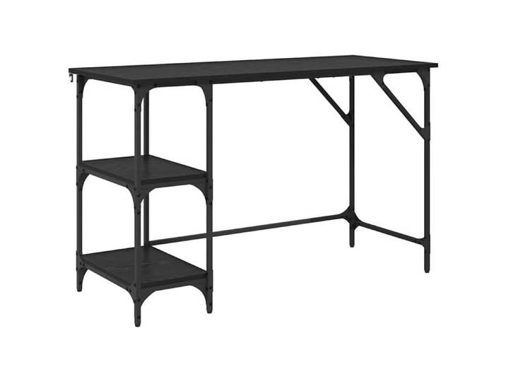 Bureau style industriel - - 120x50x75 cm - Chêne noir - Bois d'ingénierie - 3 étagères