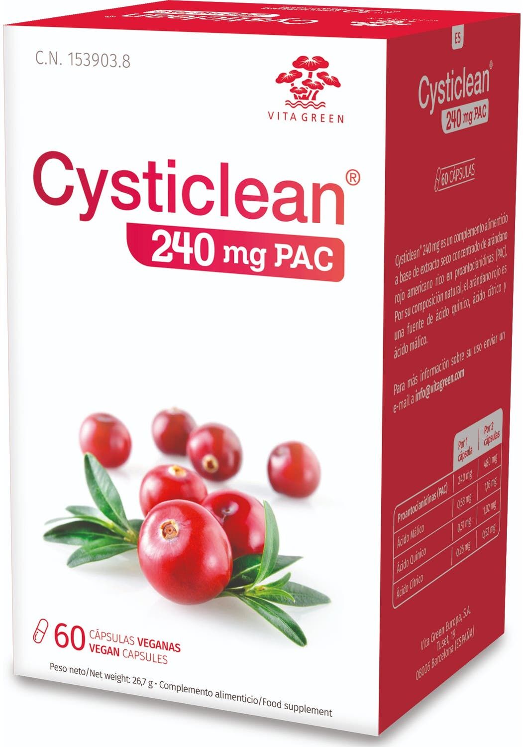 CYSTICLEAN® Cysticlean 240mg 60caps