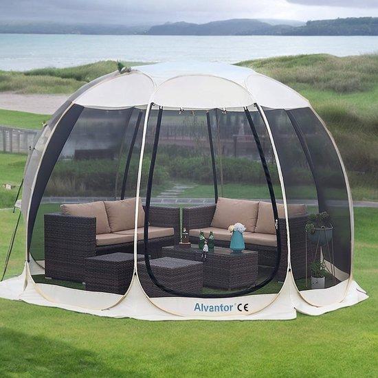 Schutz-Zelt - Klamboe - Pop-up Zelt für 4-6 Personen - UV-Schutz - Beige (305 x 305 cm)