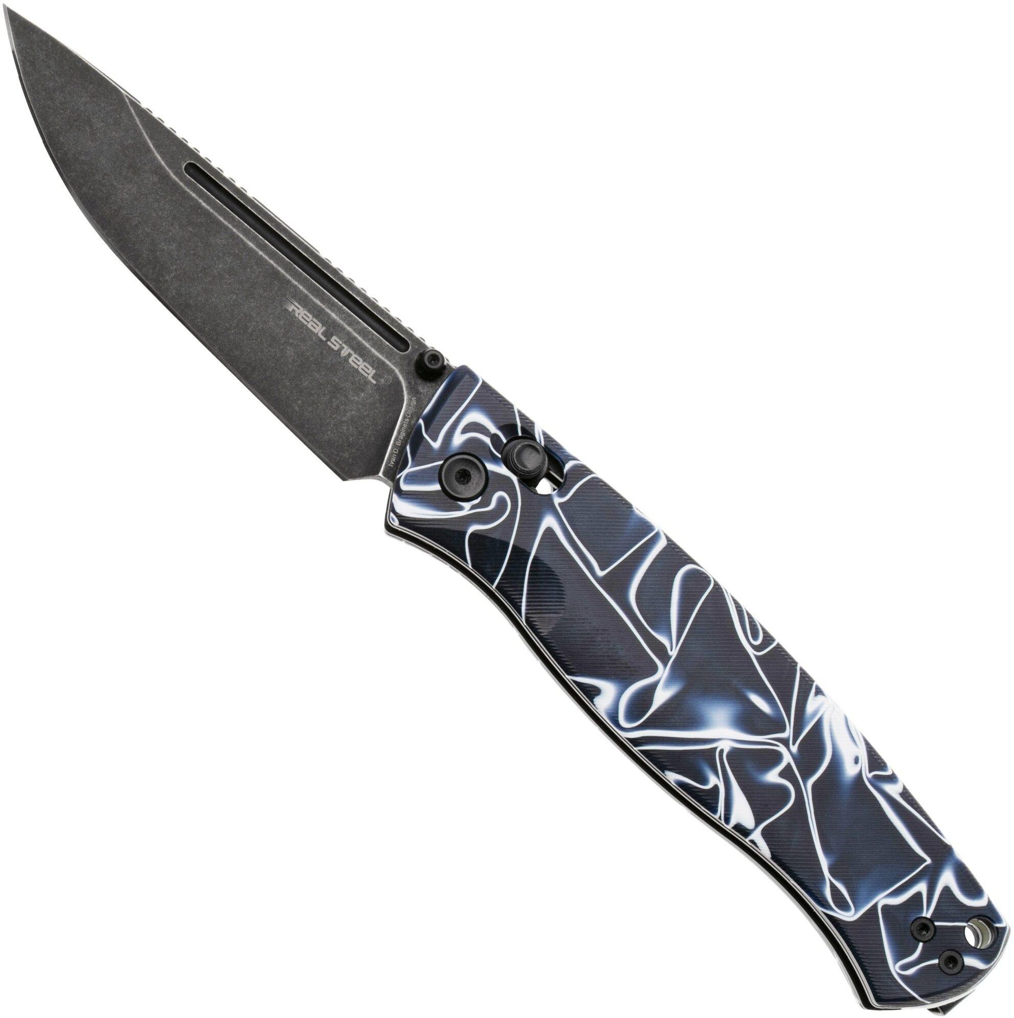 Real Steel Knives Real Steel Pathfinder FFG 7851AB Blackwashed, Acrylic, coltello da tasca