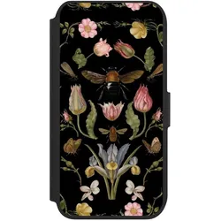 Nivocase Klapphülle für Apple iPhone 8 Handyhülle aus Kunst Leder NIVOflip schwarz Biene Blumenkranz Blüte (Apple iPhone 8), Smartphone Hülle, Schwarz