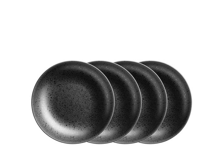 Mäser Suppentellerset Essential, Schwarz, Keramik, 6-teilig, rund, 4 cm, Made in Europe, Essen & Trinken, Geschirr, Teller, Suppenteller