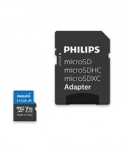 Philips MicroSDXC Card 512 GB Class 10 UHS-I U3 incl. Adapter Extended Capacity SD MicroSDHC (FM51MP65B/00)