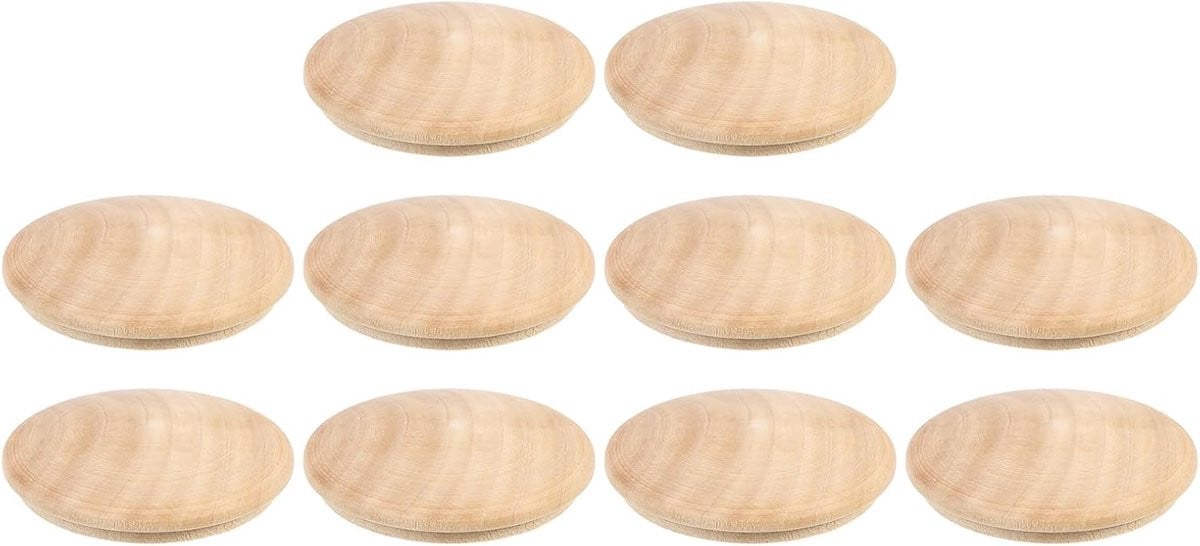 Houten Gatdoppen voor Meubels - Decoratieve Schroefdoppen - Houtkleur - Diameter: 50 mm