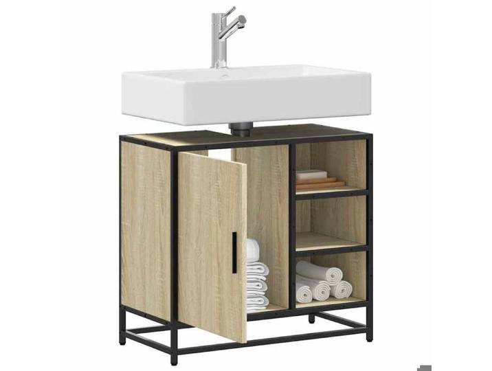 Armoire lavabo de salle de bain chêne sonoma bois d'ingénierie meuble de lavabo de salle de bain meuble de salle de 849285