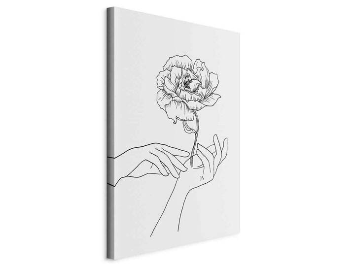 artgeist Leinwandbild, Schwarz, Weiß, Menschen, Blumen, Zeichnung, rechteckig, 40x60x1.2 cm, Keilrahmen, Bilder & Rahmen, Bilder, Leinwandbilder