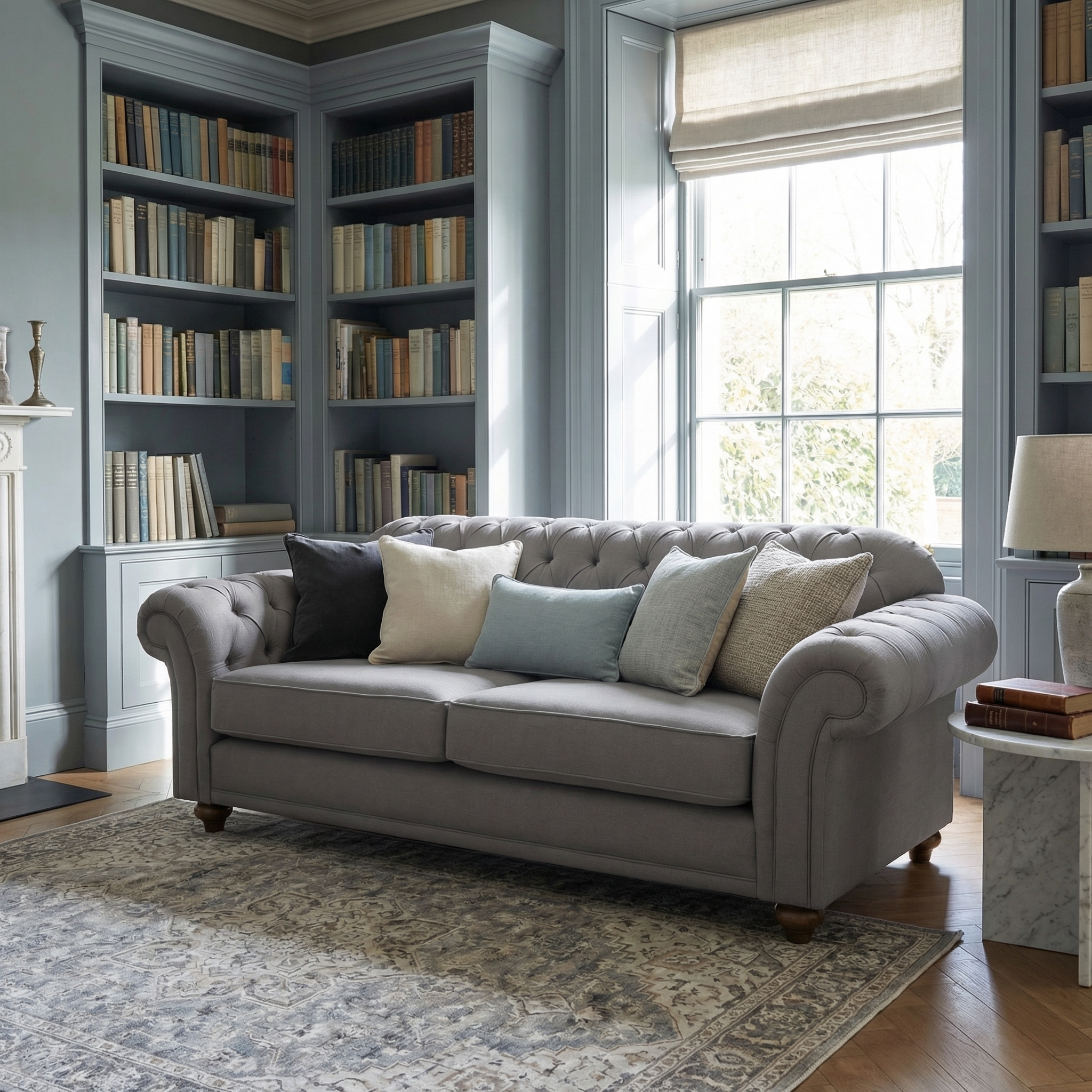 Sofa Style Chesterfield 2 Seat Sofa in Smoke Grey