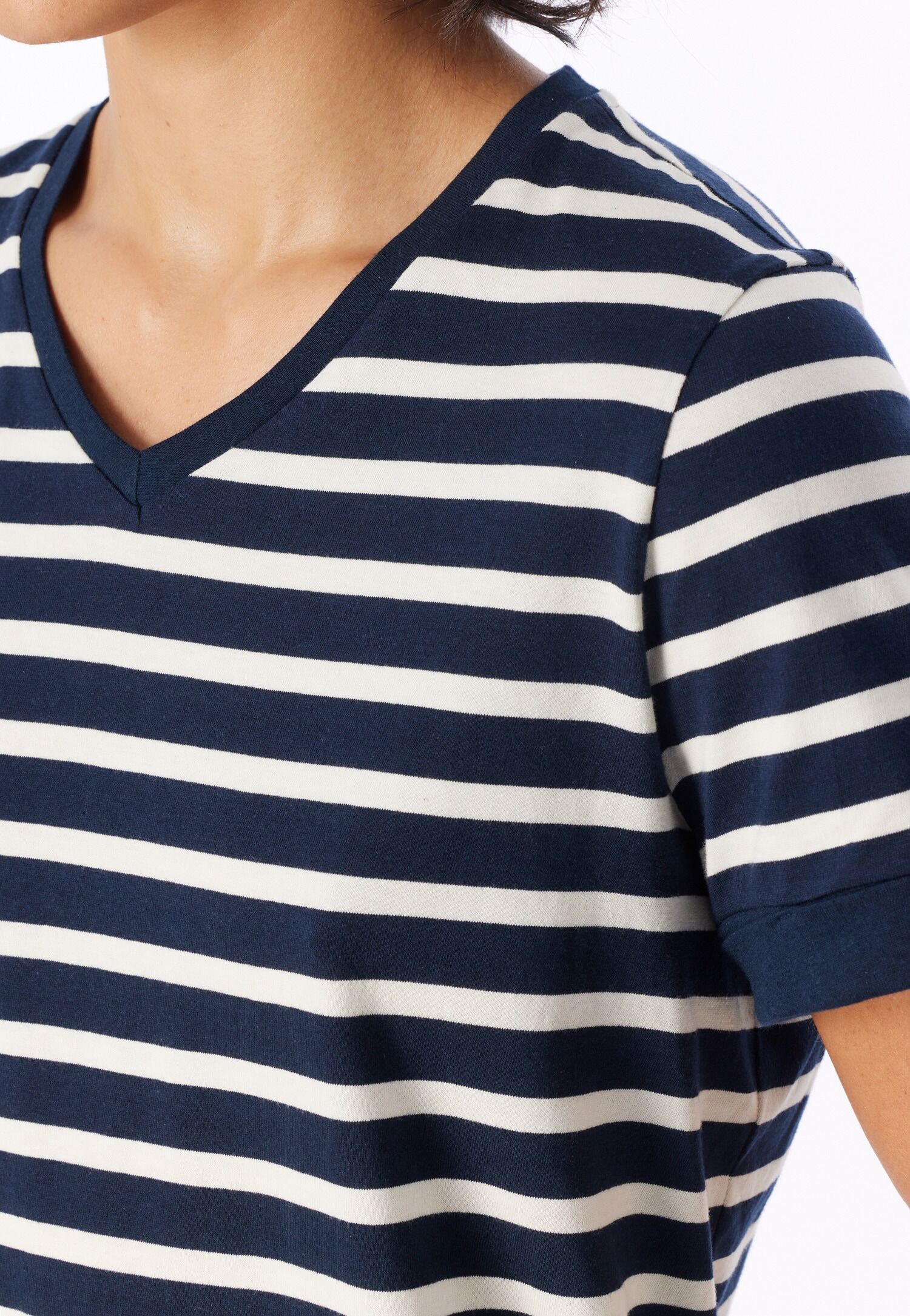 Schiesser "Casual Essentials" 2tlg., mit modisch umgeschlagenen Ärmeln 804, nachtblau 42