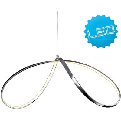 NÄVE LED Pendelleuchte "Loop Line", silber (chrome), Ø 32cm H: 120cm, 1 Stk., Leuchten, modernes Design; angenehmes Licht, LED Pendelleuchte