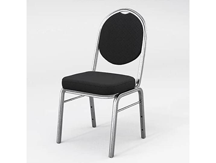 GGMMÖBEL Paola 12-er Set Bankettstuhl Bankettstühle Bistrostuhl Saalstühle Konferenzstuhl Gastrostuhl Stoff Schwarz Stapelbar ohne Goldpunkte