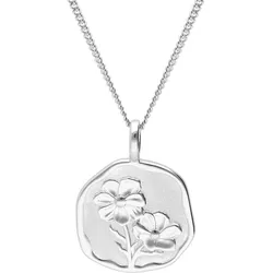 trendor 68000-10 Halskette mit Monatsblume Oktober 925 Silber Rhodiniert, 45 cm