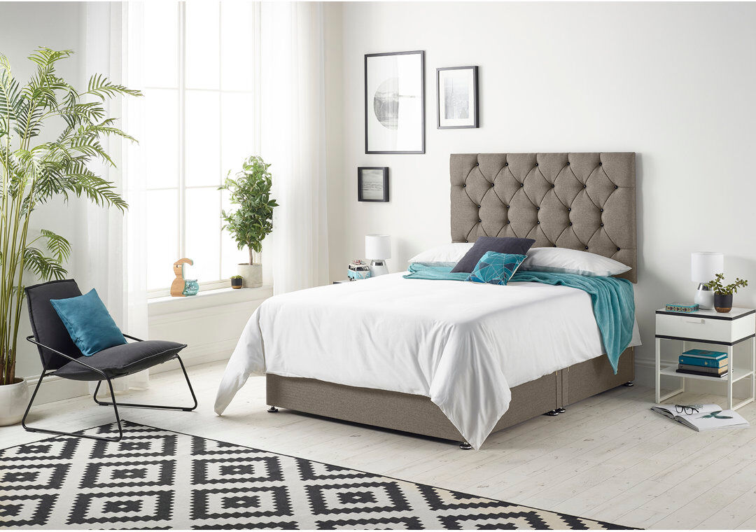 Rosalind Wheeler Copple Bed with Mattress Coffee Double (4'6)